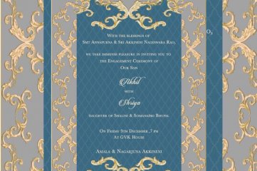 Akhil Akkineni and Shriya Bhupal Wedding Invitation Cards